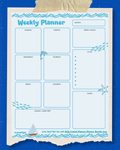 Free Coastal Themed Digital Weekly Planner