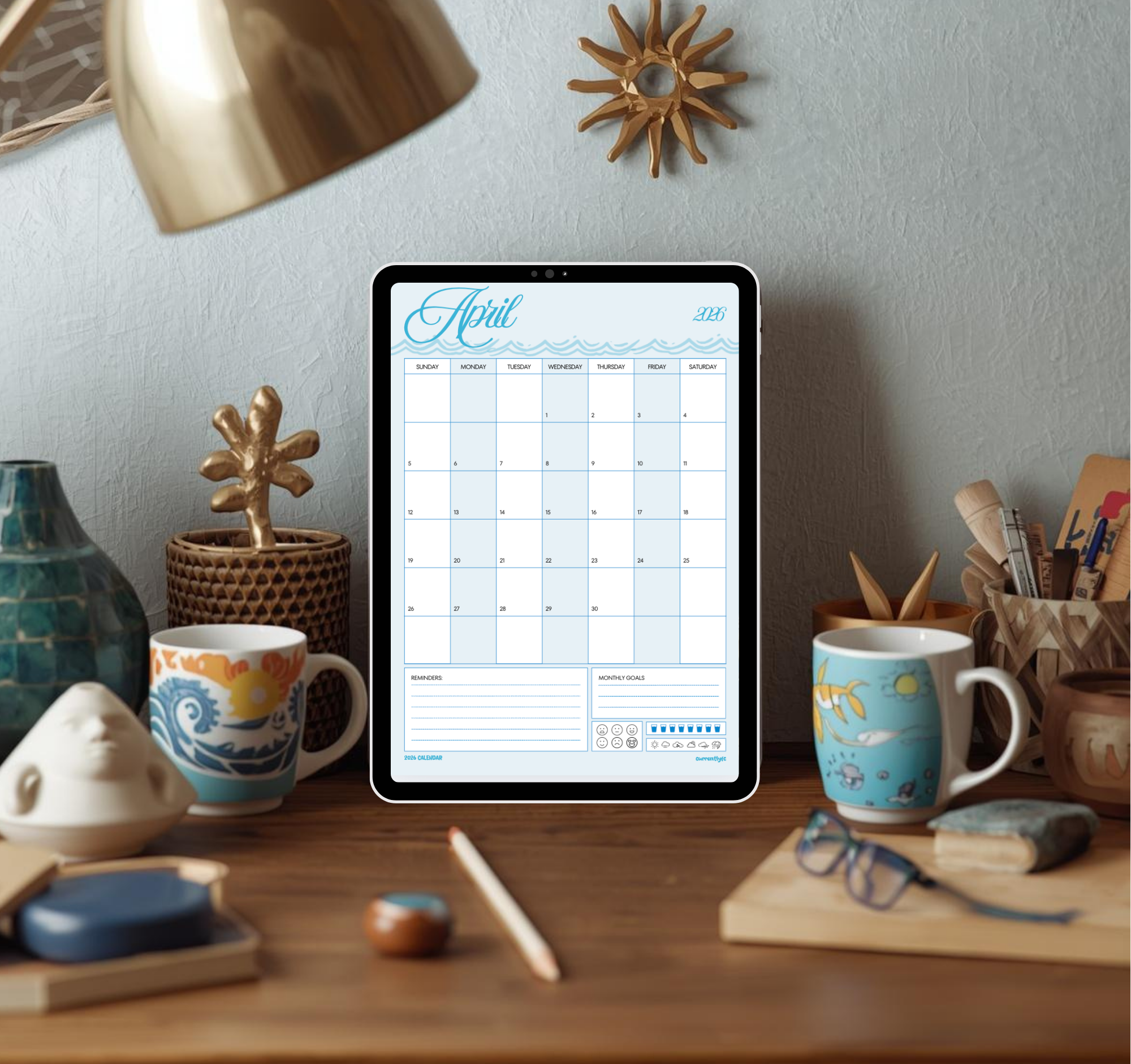 2026 Digital Planner Bundle Ocean Themed Printable Template