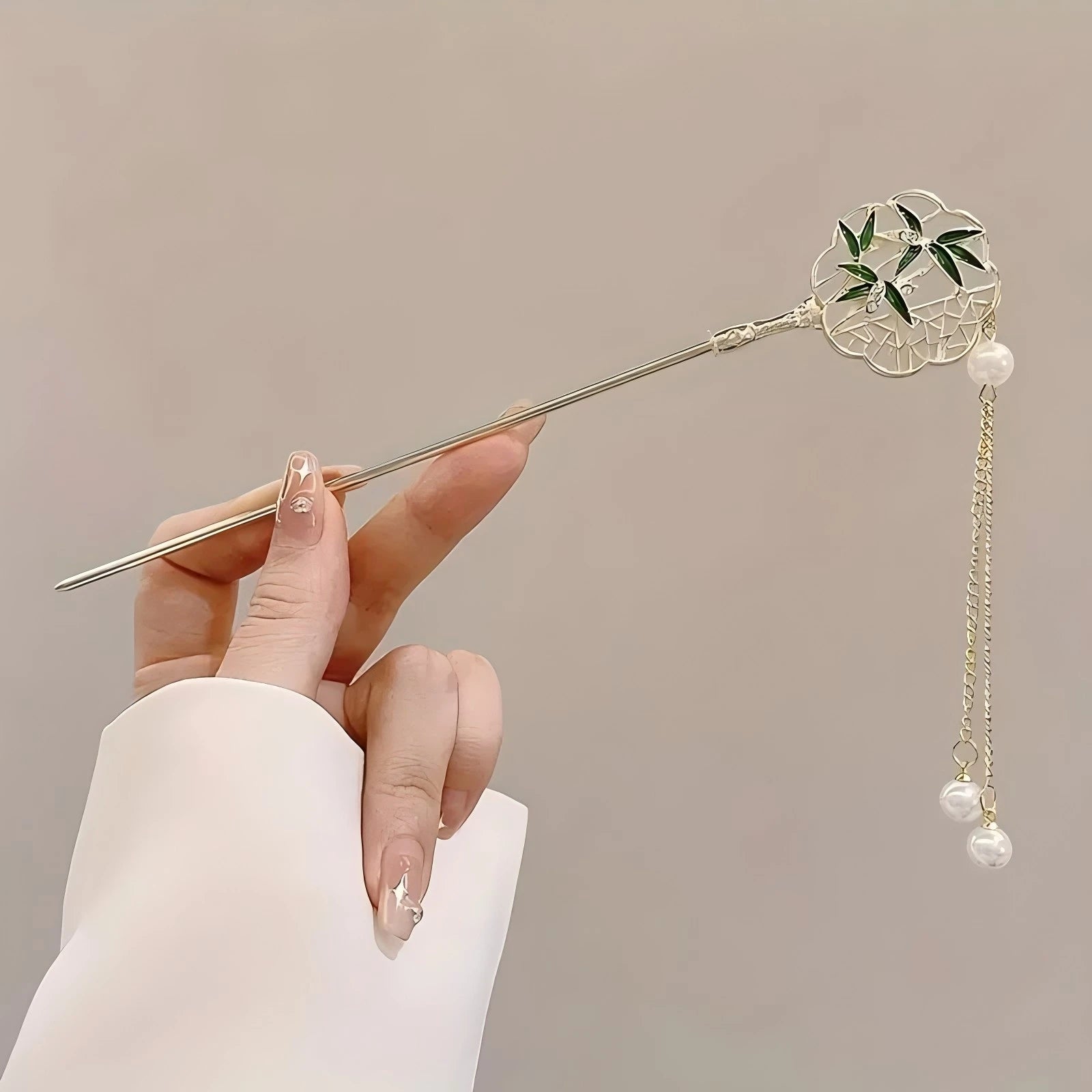 Chinese Floral Hair Stick | Elegant Tassel Hairpin for Women