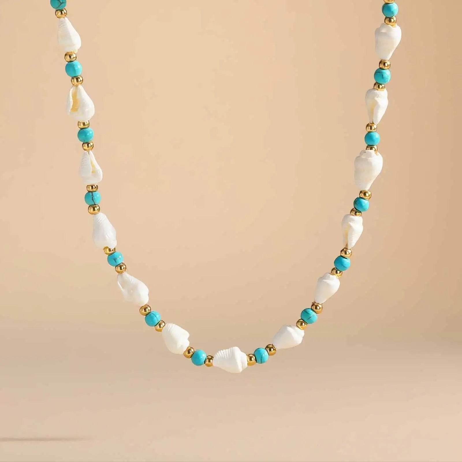Ocean Shell Bead Necklace | Handmade Braided Beach Jewelry