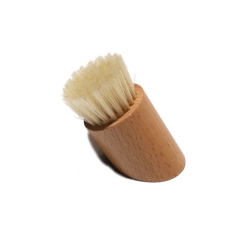 Soft Bristle Face Cleansing Brush | Wood Handle Facial Massage & Pore Care