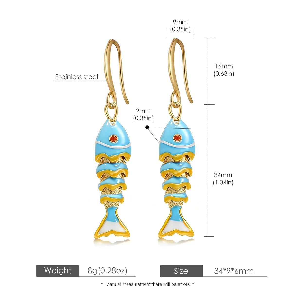 Lucky Fish Drop Earrings | 18K Gold Plated