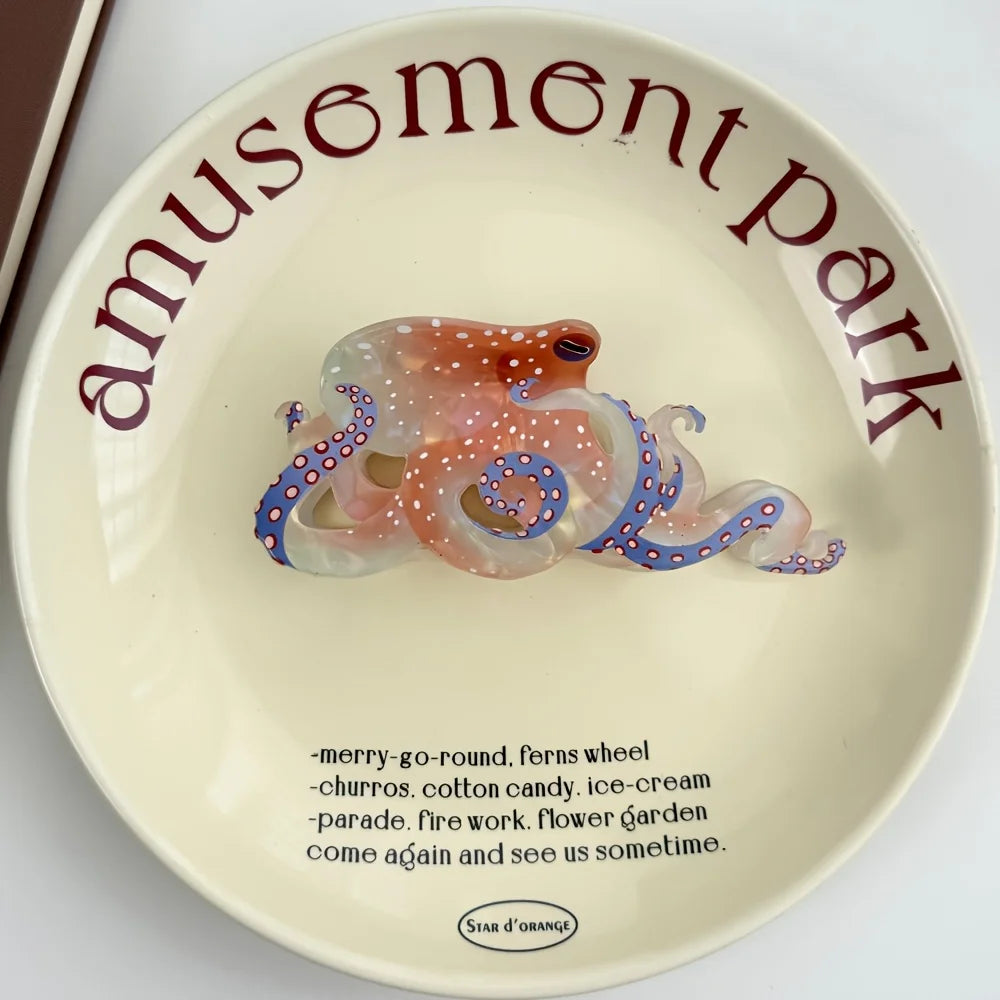 Octopus Hair Claw Clip | Unique Ocean-Inspired Acetate Hair Accessory