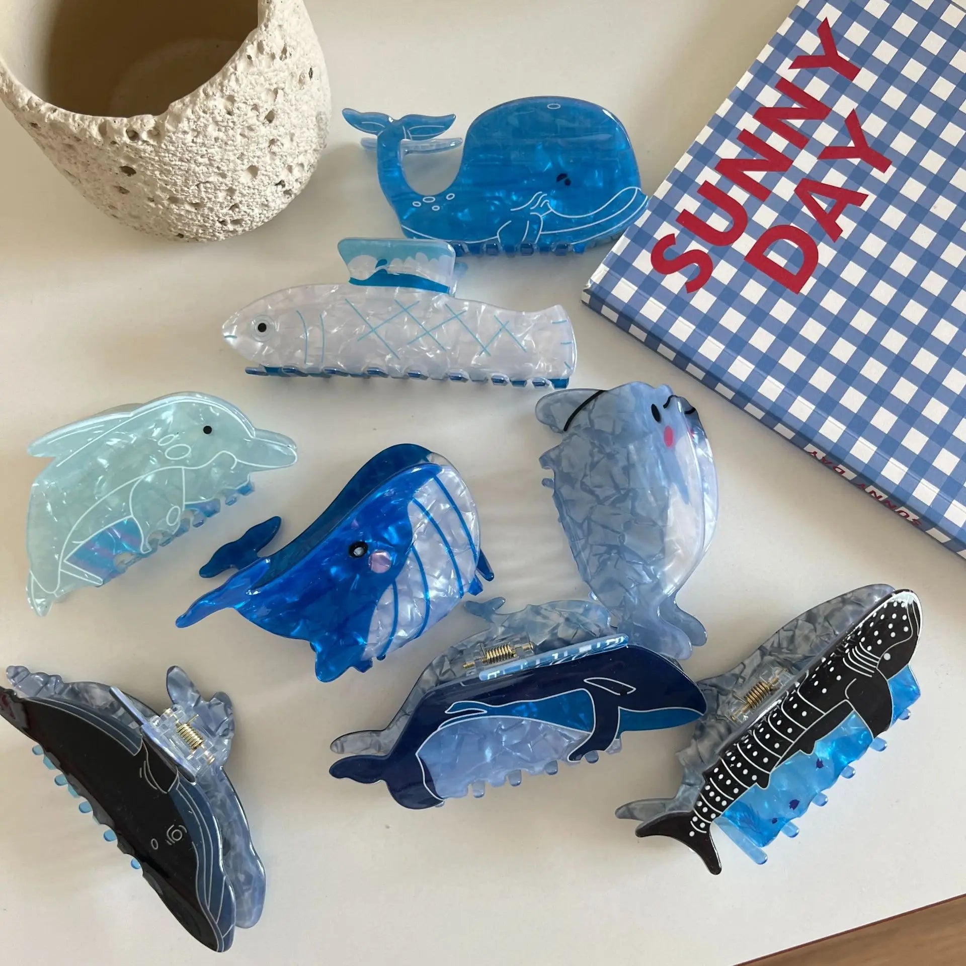 Ocean Creature Hair Claw Clips | Aesthetic Beach-Inspired Hair Accessories