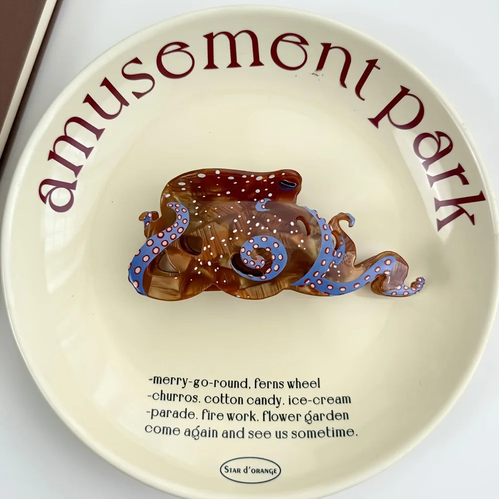 Octopus Hair Claw Clip | Unique Ocean-Inspired Acetate Hair Accessory
