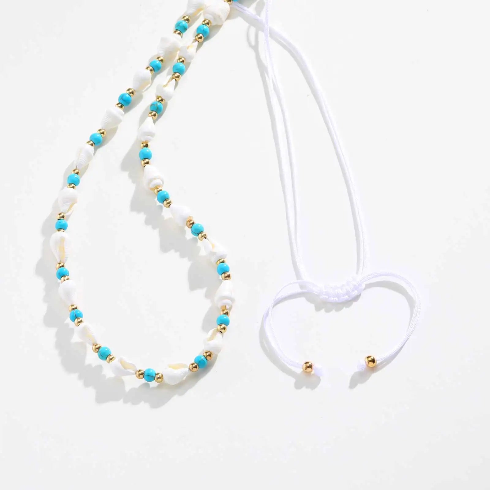 Ocean Shell Bead Necklace | Handmade Braided Beach Jewelry