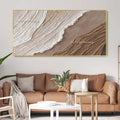 Ocean Waves Abstract Canvas Wall Art | Textured Oil Painting | Coastal Home Decor