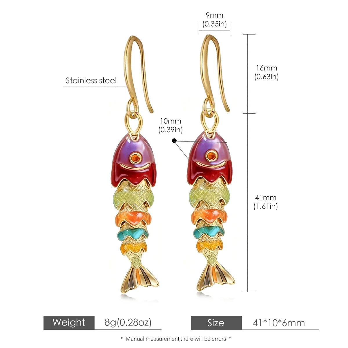 Lucky Fish Drop Earrings | 18K Gold Plated