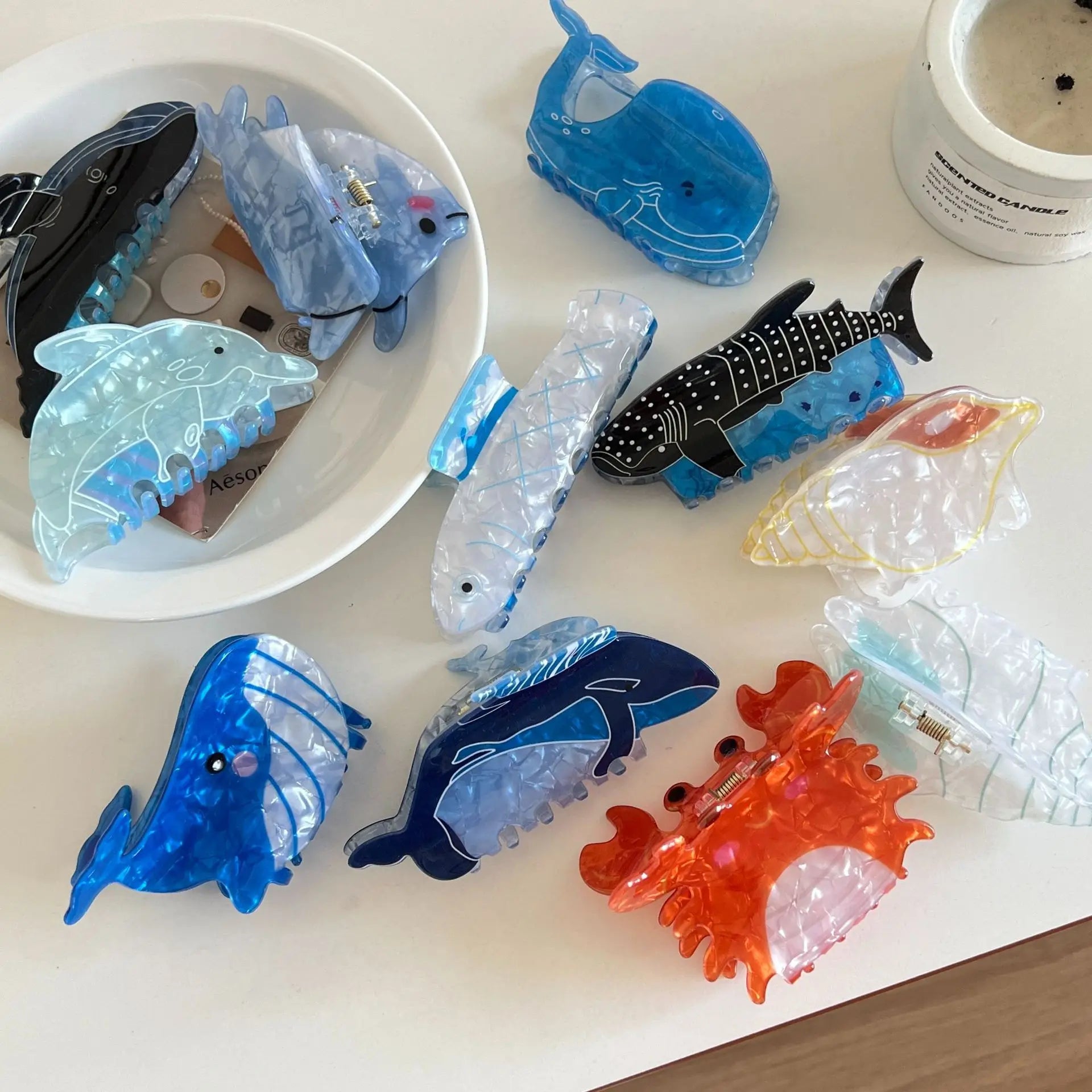 Ocean Creature Hair Claw Clips | Aesthetic Beach-Inspired Hair Accessories