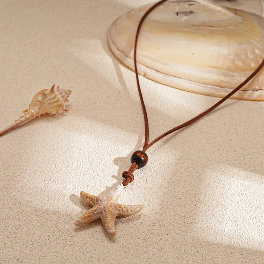 Starfish Pendant Necklace | Boho Ocean-Inspired Jewelry