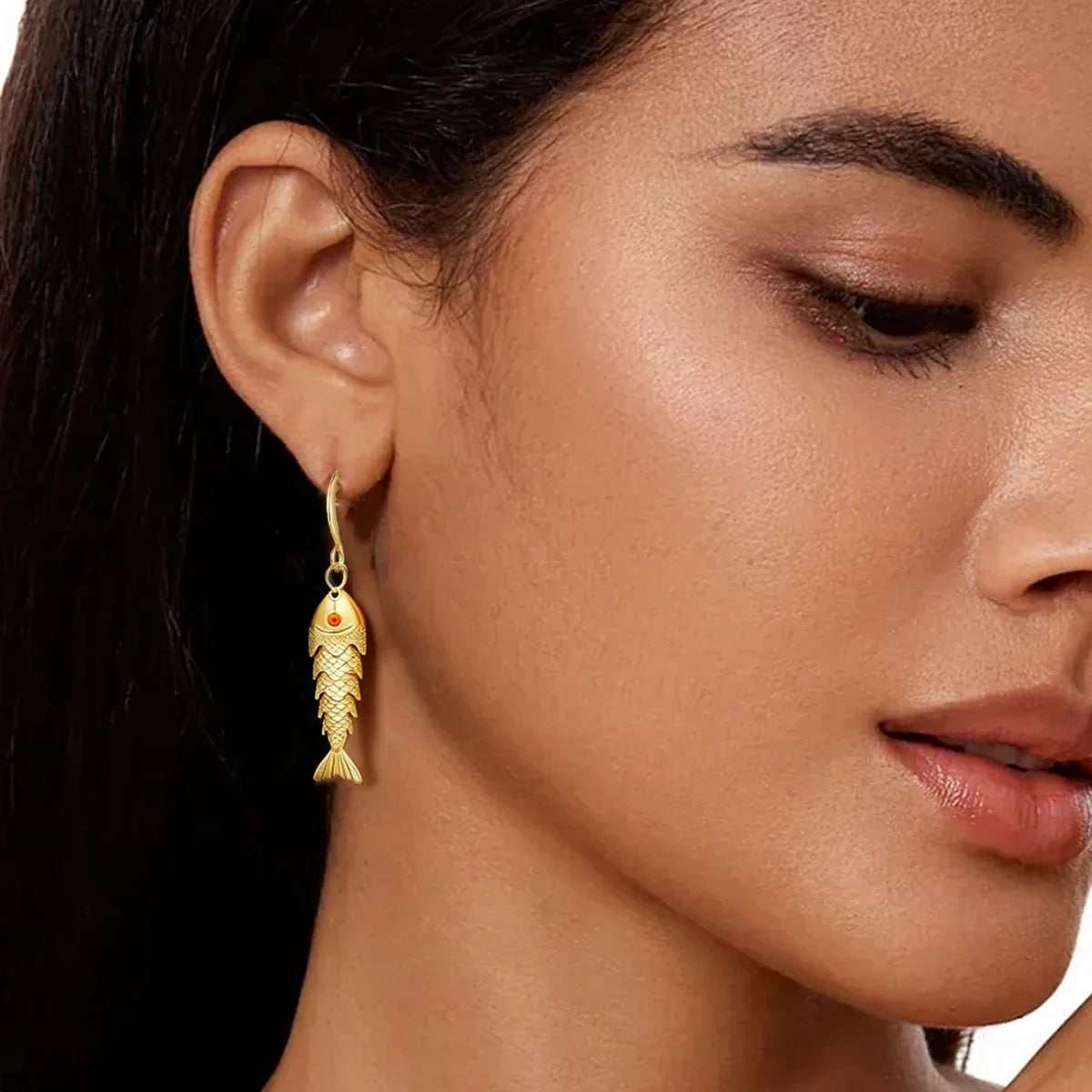Lucky Fish Drop Earrings | 18K Gold Plated