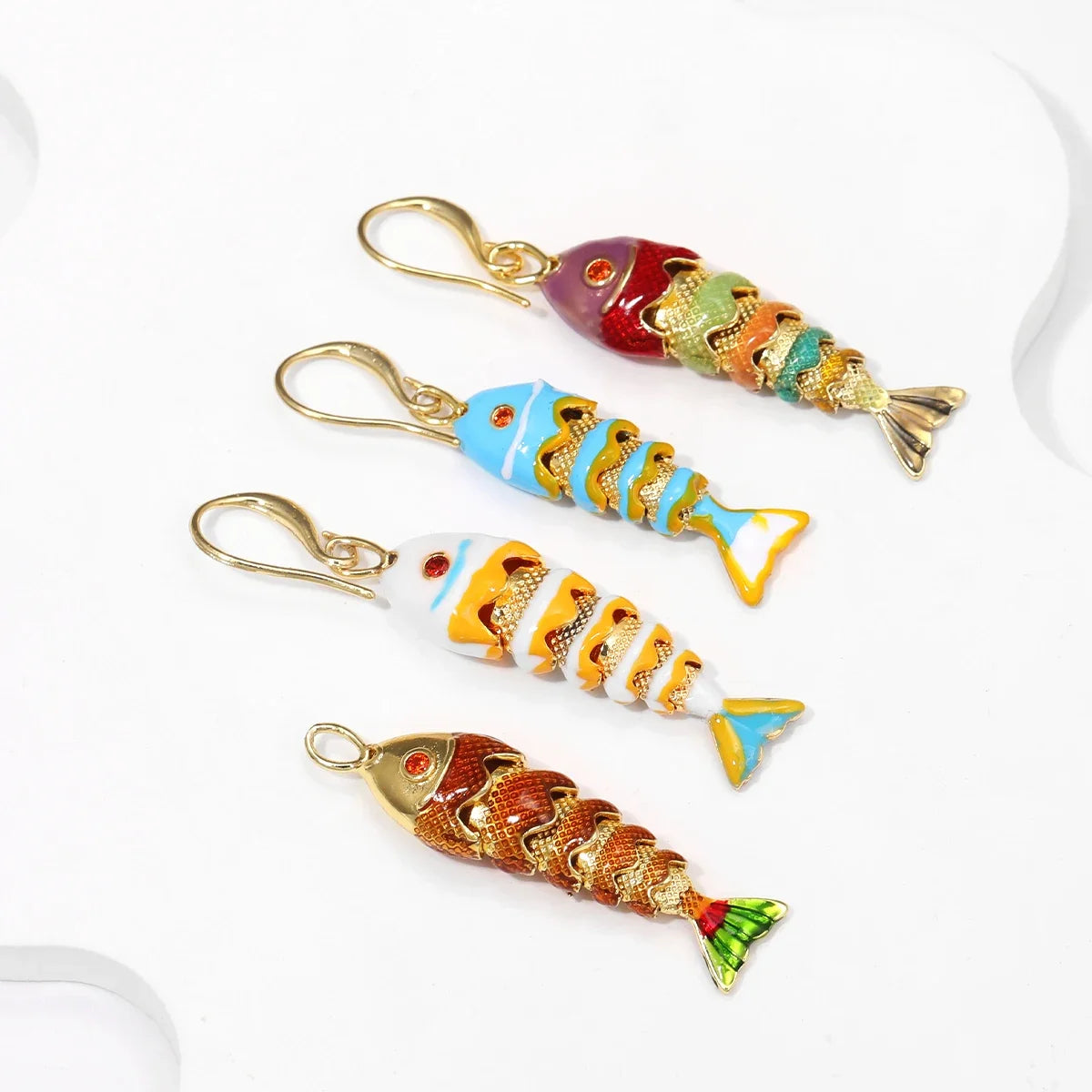 Lucky Fish Drop Earrings | 18K Gold Plated