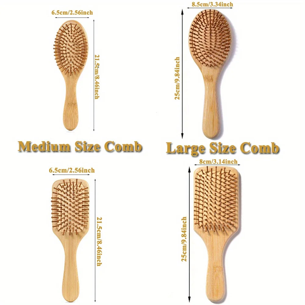 Bamboo Scalp Massage Hair Brush | Natural Hair Growth & Detangling Brush