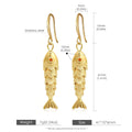 Lucky Fish Drop Earrings | 18K Gold Plated