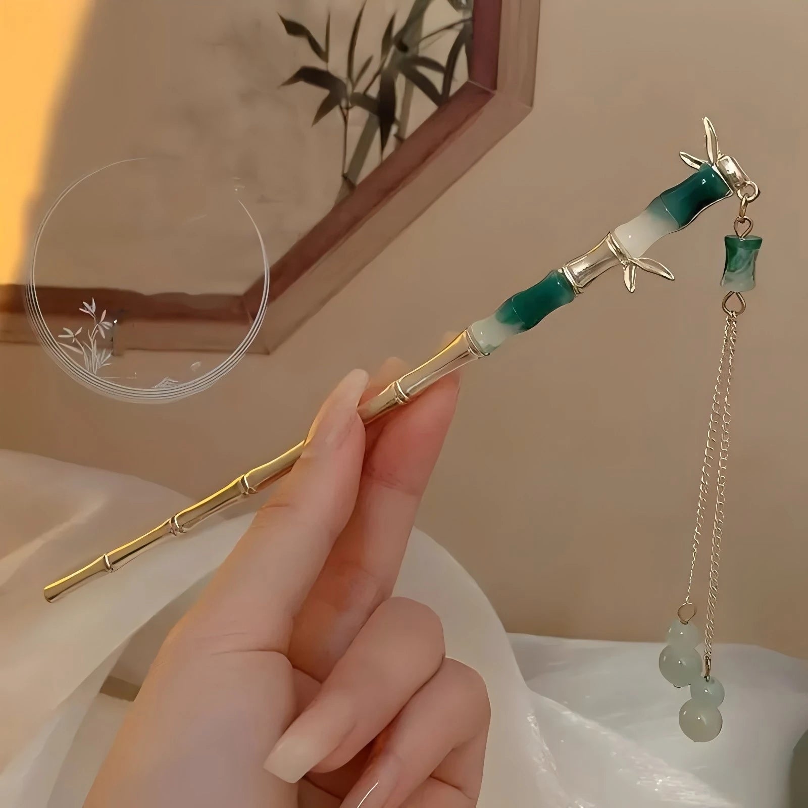 Chinese Floral Hair Stick | Elegant Tassel Hairpin for Women