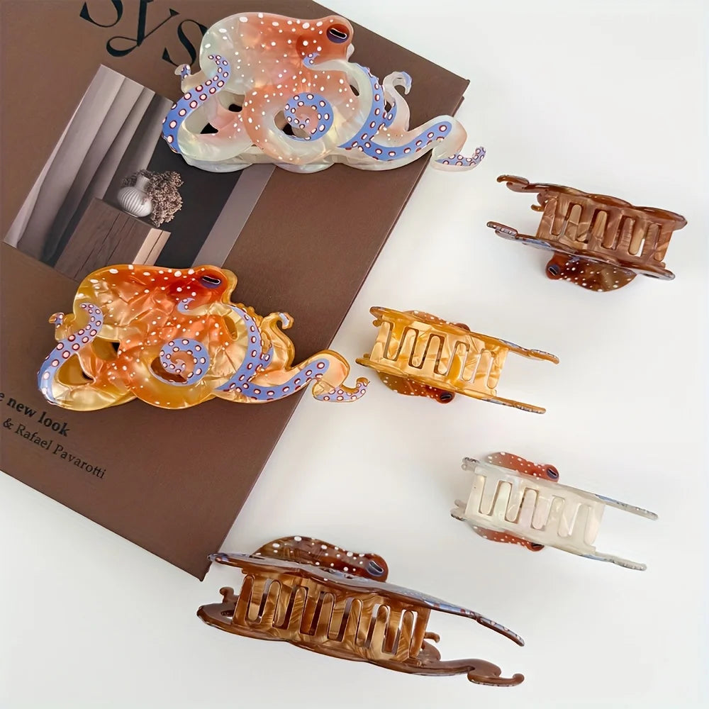 Octopus Hair Claw Clip | Unique Ocean-Inspired Acetate Hair Accessory