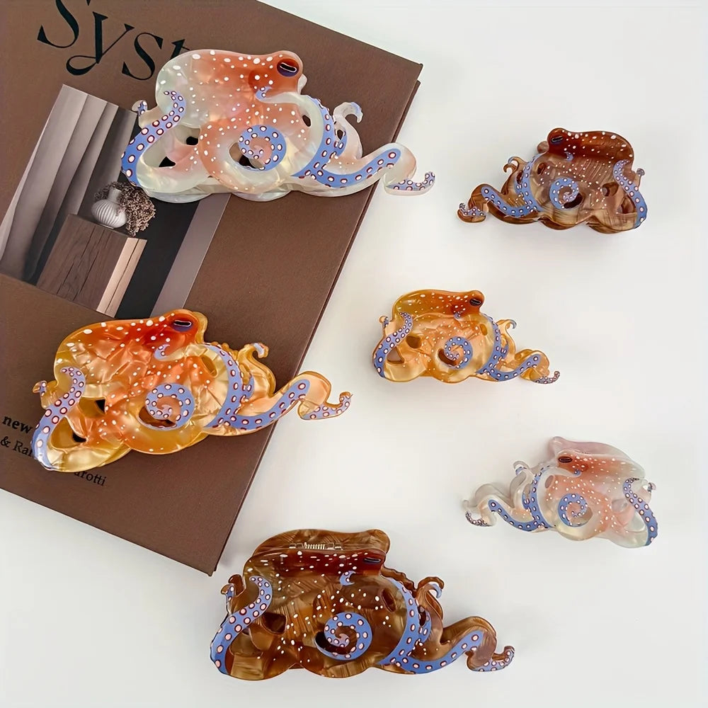Octopus Hair Claw Clip | Unique Ocean-Inspired Acetate Hair Accessory