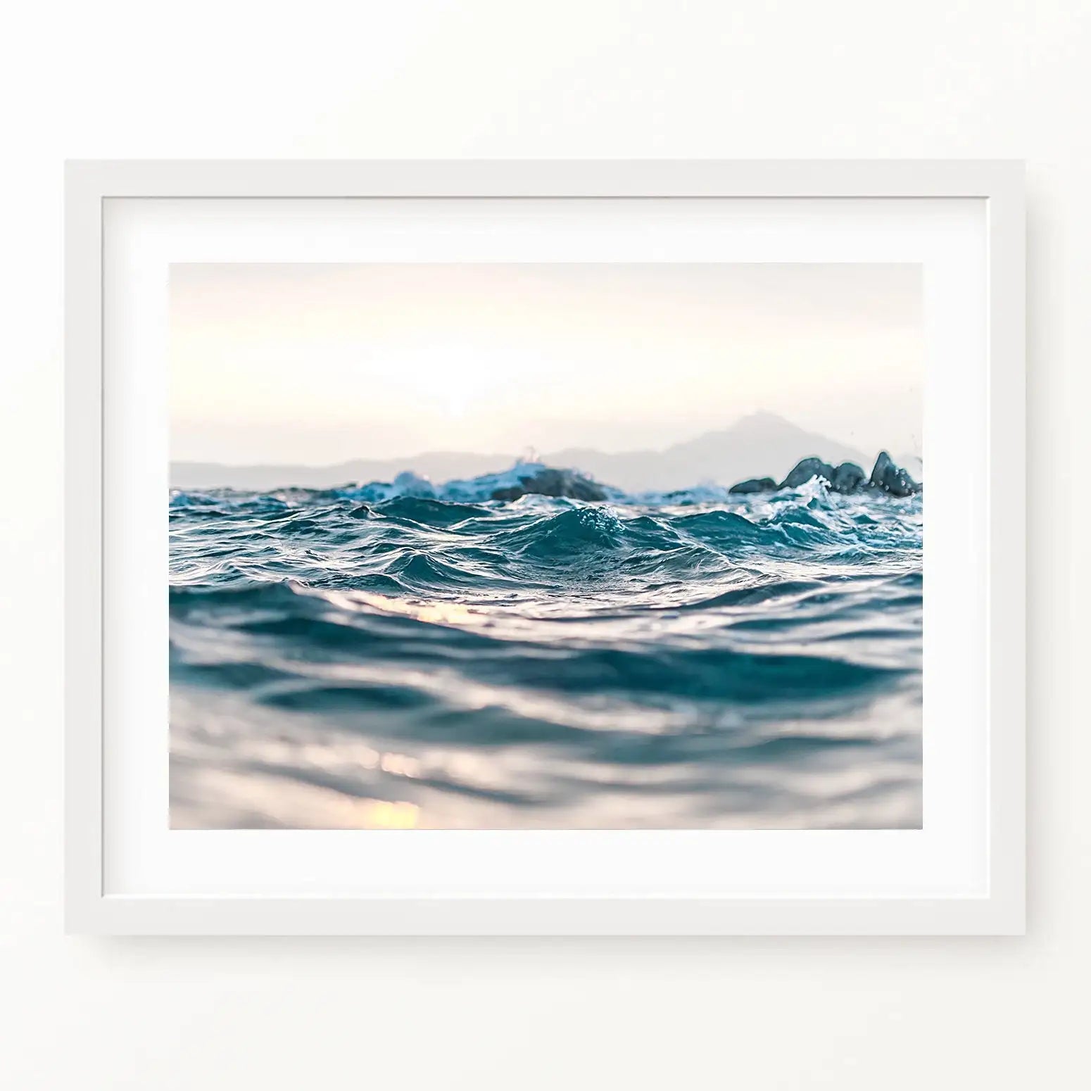 Ocean Waves Canvas Wall Art | Coastal Seascape Print | Beachy Home Decor