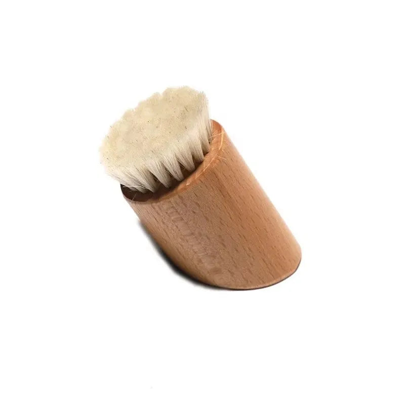 Soft Bristle Face Cleansing Brush | Wood Handle Facial Massage & Pore Care