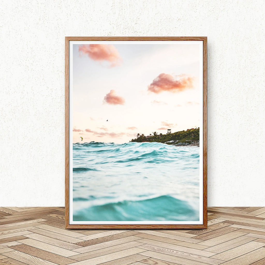 Ocean Waves Canvas Wall Art | Coastal Seascape Print | Beachy Home Decor