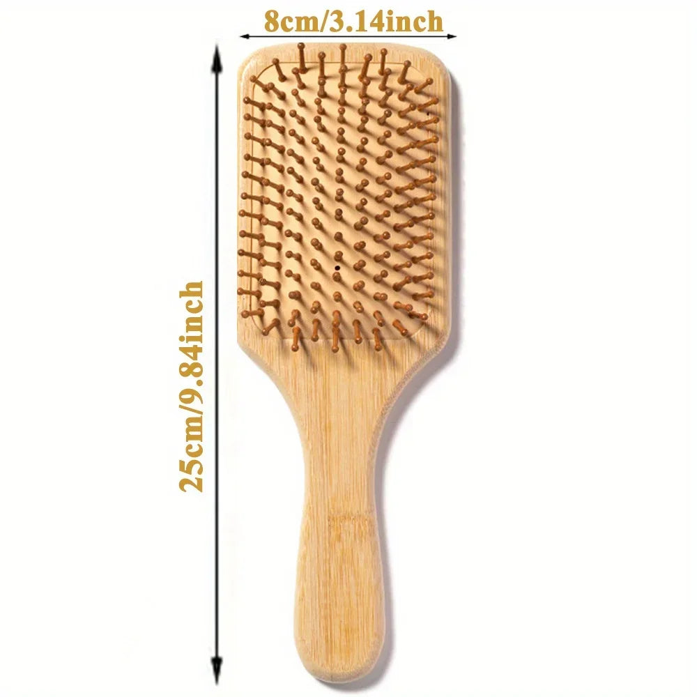 Bamboo Scalp Massage Hair Brush | Natural Hair Growth & Detangling Brush