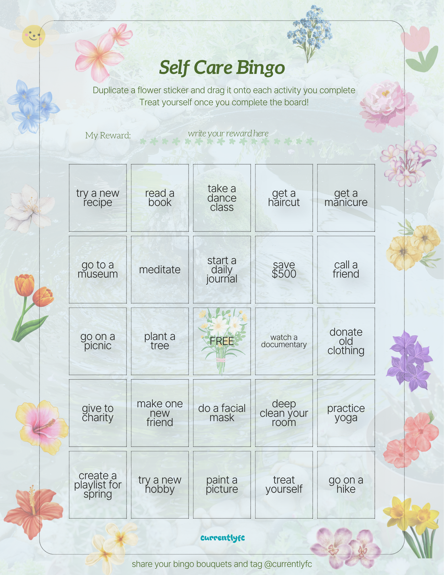 Free Spring Self-Care Bingo