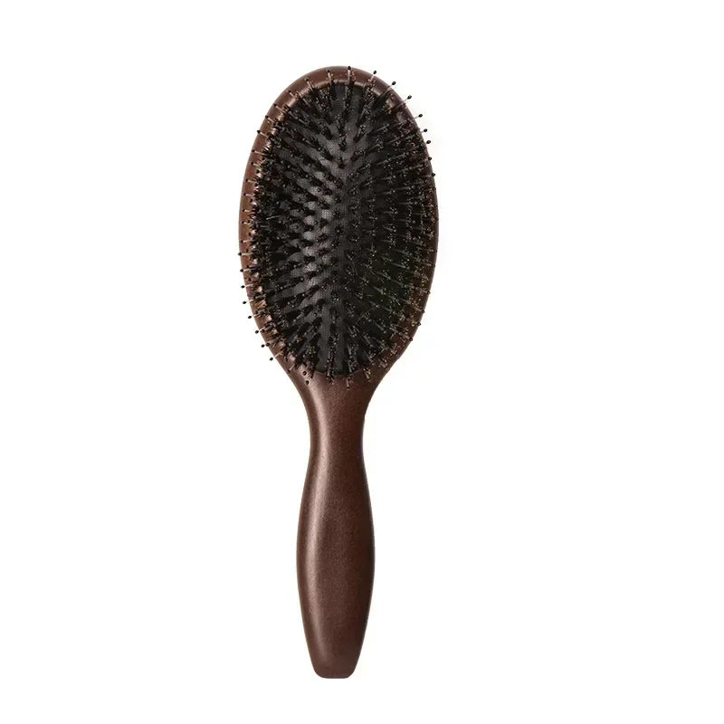 Sandalwood Boar Bristle Hair Brush | Scalp Massage & Detangling Paddle Brush